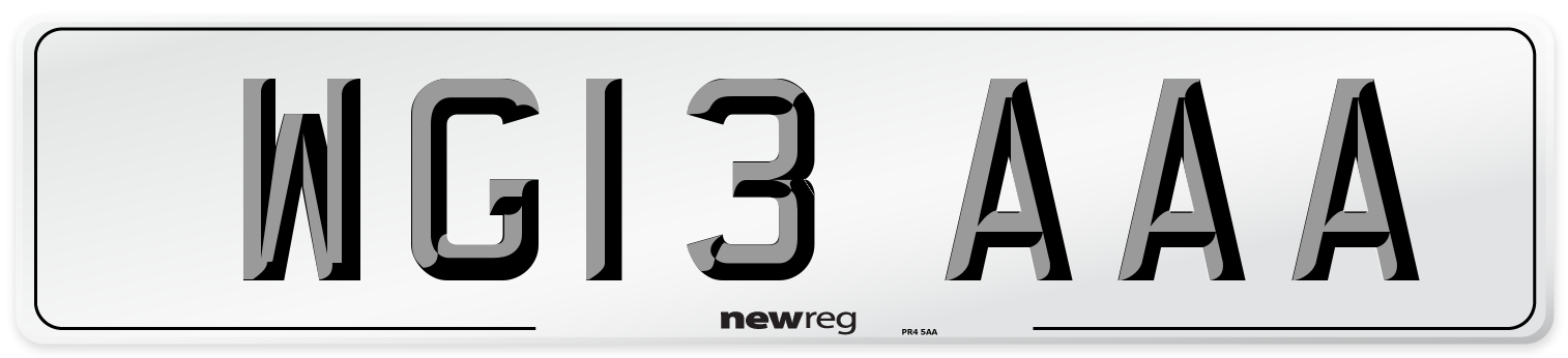 WG13 AAA Number Plate from New Reg